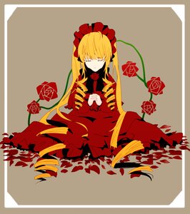 Rating: Safe Score: 0 Tags: 1girl blonde_hair bonnet bow closed_eyes dress drill_hair flower image long_hair petals red_flower red_rose rose shinku sitting solo twintails User: admin