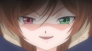 Rating: Safe Score: 0 Tags: 1girl bangs blush brown_hair close-up eyebrows_visible_through_hair face green_eyes hair_between_eyes image long_hair looking_at_viewer open_mouth smile solo suiseiseki User: admin