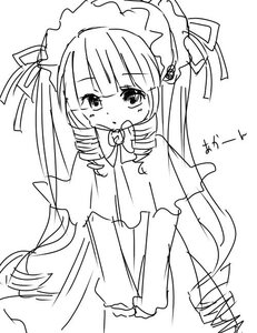 Rating: Safe Score: 0 Tags: 1girl bangs blush dress drill_hair eyebrows_visible_through_hair greyscale image long_hair long_sleeves monochrome shinku simple_background solo sweat twin_drills very_long_hair white_background User: admin