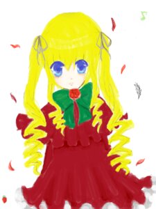 Rating: Safe Score: 0 Tags: 1girl blonde_hair blue_eyes bow bowtie dress drill_hair flower hair_ribbon image long_hair long_sleeves looking_at_viewer petals ribbon rose rose_petals shinku simple_background solo striped twintails very_long_hair white_background User: admin