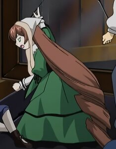 Rating: Safe Score: 0 Tags: apron brown_hair dress green_dress green_eyes head_scarf image long_hair long_sleeves multiple_girls open_mouth siblings solo solo_focus suiseiseki very_long_hair User: admin