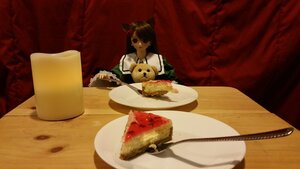 Rating: Safe Score: 0 Tags: 1girl animal_ears brown_hair cake doll food plate sitting solo suiseiseki table User: admin