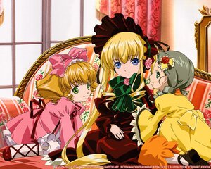 Rating: Safe Score: 0 Tags: 3girls bangs blonde_hair blue_eyes bonnet bow bowtie cup dress drill_hair flower frills green_bow green_dress green_eyes green_neckwear hair_bow hair_ribbon hina_ichigo image indoors long_hair long_sleeves looking_at_viewer mary_janes multiple multiple_girls pink_bow pink_dress ribbon shinku shoes sitting smile tagme twintails window User: admin
