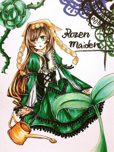 Rating: Safe Score: 0 Tags: 1girl brown_hair corset dress frills green_dress green_eyes heterochromia image long_hair long_sleeves looking_at_viewer plant red_eyes solo suiseiseki very_long_hair watering_can User: admin