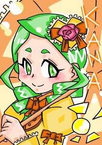 Rating: Safe Score: 0 Tags: 1girl blush bow closed_mouth flower green_eyes green_hair hair_ornament image kanaria looking_at_viewer ribbon smile solo User: admin