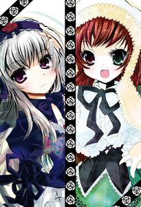 Rating: Safe Score: 0 Tags: 2girls blush dress flower frills green_eyes hairband image long_hair long_sleeves looking_at_viewer multiple_girls open_mouth pair purple_eyes red_eyes rose silver_hair smile suigintou suiseiseki User: admin