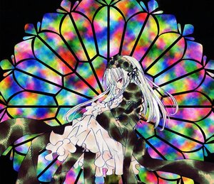 Rating: Safe Score: 0 Tags: 1girl artist_request black_dress black_wings dress flower frilled_sleeves frills from_side green_dress hairband image juliet_sleeves lolita_hairband long_hair long_sleeves looking_at_viewer red_eyes rozen_maiden silver_hair sitting sleeves_past_wrists solo stained_glass suigintou very_long_hair window wings User: admin