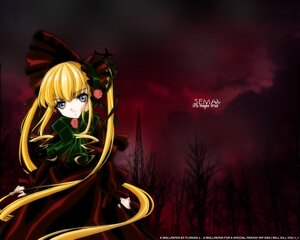 Rating: Safe Score: 0 Tags: 1girl blonde_hair blue_eyes bonnet bow bowtie dress flower green_bow image long_hair long_sleeves looking_at_viewer red_dress rose shinku solo standing twintails very_long_hair User: admin