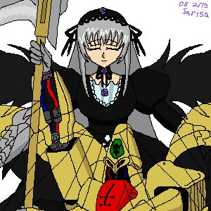 Rating: Safe Score: 0 Tags: 1girl black_wings closed_eyes dress flower frills hairband image long_hair long_sleeves rose silver_hair solo suigintou weapon wings User: admin