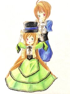 Rating: Safe Score: 0 Tags: 2girls brown_hair dress green_dress green_eyes hat heterochromia image long_sleeves multiple_girls pair red_eyes short_hair siblings sisters smile souseiseki suiseiseki top_hat twins User: admin