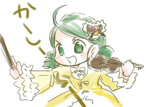 Rating: Safe Score: 0 Tags: 1girl ahoge auto_tagged closed_mouth dress flower green_eyes green_hair hair_ornament holding image kanaria long_sleeves simple_background smile solo v-shaped_eyebrows weapon white_background yellow_dress User: admin