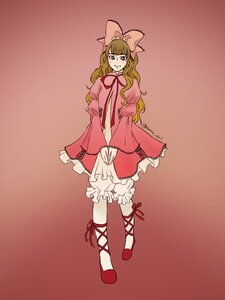 Rating: Safe Score: 0 Tags: 1girl blonde_hair bloomers bow brown_hair dress frills full_body gradient gradient_background hair_bow hina_ichigo hinaichigo image long_hair long_sleeves pink_bow red_footwear ribbon shoes smile solo User: admin