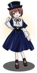 Rating: Safe Score: 0 Tags: 1girl :d blue_dress brown_hair dress full_body green_eyes hat heterochromia image long_sleeves looking_at_viewer open_mouth pantyhose red_eyes ribbon shoes short_hair smile solo souseiseki standing top_hat white_background white_legwear User: admin