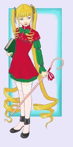 Rating: Safe Score: 0 Tags: 1girl blonde_hair blue_eyes book dress drill_hair full_body hair_ribbon holding image long_hair long_sleeves looking_at_viewer ribbon shinku solo standing thighhighs twin_drills twintails very_long_hair User: admin
