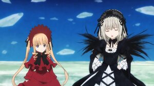 Rating: Safe Score: 0 Tags: 2girls black_wings blonde_hair blue_eyes bonnet closed_eyes dress flower frills hairband image long_hair long_sleeves multiple_girls open_mouth pair red_dress ribbon shinku silver_hair sky standing suigintou twintails very_long_hair wings User: admin