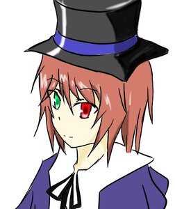 Rating: Safe Score: 0 Tags: 1girl black_ribbon closed_mouth green_eyes hat heterochromia image looking_at_viewer neck_ribbon red_eyes ribbon simple_background solo souseiseki top_hat white_background User: admin