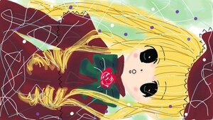 Rating: Safe Score: 0 Tags: 1girl blonde_hair flower hat image long_hair long_sleeves looking_at_viewer pink_rose red_flower red_rose rose shinku solo upper_body User: admin