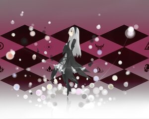 Rating: Safe Score: 0 Tags: 1girl argyle black_dress bokeh checkered checkered_background checkered_floor dress full_body image lens_flare long_hair red_eyes solo suigintou very_long_hair wings User: admin