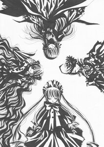 Rating: Safe Score: 0 Tags: 4girls black_wings bow closed_eyes dress flower greyscale hair_flower hairband image long_hair long_sleeves monochrome multiple multiple_girls shinku simple_background suigintou tagme very_long_hair white_background wings User: admin