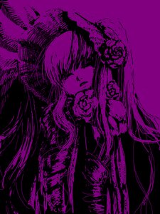 Rating: Safe Score: 0 Tags: 1girl auto_tagged flower image long_hair monochrome purple_theme rose shinku solo User: admin