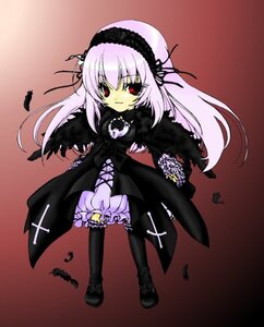Rating: Safe Score: 0 Tags: 1girl bird black_feathers black_wings dress feathers frills full_body gradient gradient_background hairband image lolita_hairband long_hair long_sleeves looking_at_viewer red_eyes solo standing suigintou very_long_hair wings User: admin