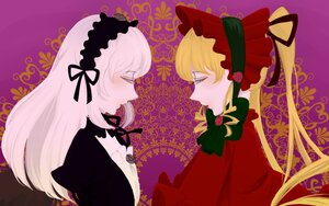 Rating: Safe Score: 0 Tags: 2girls blonde_hair bonnet capelet closed_eyes dress face-to-face flower hairband image lolita_fashion lolita_hairband long_hair looking_at_another multiple_girls pair profile shinku silver_hair suigintou User: admin