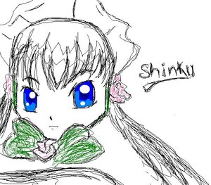 Rating: Safe Score: 0 Tags: 1girl bangs blue_eyes blush eyebrows_visible_through_hair image looking_at_viewer oekaki portrait shinku signature simple_background sketch solo twintails white_background User: admin