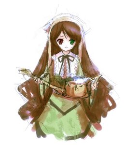 Rating: Safe Score: 0 Tags: 1girl brown_hair dress frills full_body green_dress green_eyes head_scarf heterochromia image long_hair long_sleeves looking_at_viewer red_eyes simple_background solo suiseiseki very_long_hair white_background User: admin