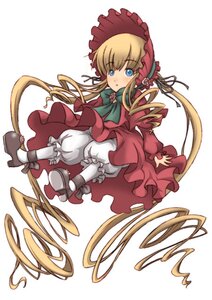 Rating: Safe Score: 0 Tags: 1girl blonde_hair bloomers blue_eyes blush bonnet bow bowtie dress drill_hair frills full_body image long_hair long_sleeves red_dress shinku shoes solo twintails underwear very_long_hair white_background User: admin