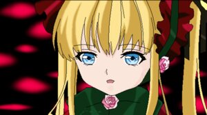 Rating: Safe Score: 0 Tags: 1girl blonde_hair blue_eyes bow bowtie dress flower image long_hair looking_at_viewer open_mouth pink_flower pink_rose rose shinku sidelocks solo User: admin