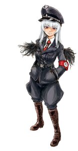 Rating: Safe Score: 0 Tags: 1girl armband bad_id bad_pixiv_id bangs belt boots cross hair_between_eyes hand_in_pocket hat highres image iron_cross long_hair looking_at_viewer military military_hat military_uniform necktie osakana_(denpa_yun'yun) peaked_cap red_eyes rozen_maiden smile solo standing striped suigintou swastika translated uniform wings User: admin