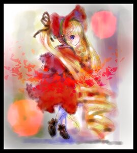 Rating: Safe Score: 0 Tags: 1girl black_border blonde_hair blue_eyes bonnet bow dress drill_hair full_body image letterboxed long_hair long_sleeves looking_at_viewer pillarboxed red_dress shinku shoes smile solo standing twin_drills very_long_hair windowboxed User: admin