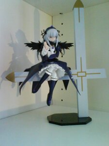 Rating: Safe Score: 0 Tags: 1girl black_wings boots doll dress feathered_wings feathers frills full_body holding_weapon long_hair photo solo standing suigintou thighhighs weapon wings User: admin