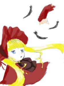 Rating: Safe Score: 0 Tags: 1girl bangs bird black_feathers blonde_hair blue_eyes bonnet bow dress feathers image long_hair long_sleeves looking_at_viewer red_dress shinku simple_background solo striped twintails white_background User: admin