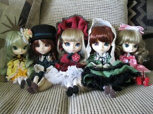 Rating: Safe Score: 0 Tags: auto_tagged blonde_hair blue_eyes bow doll dress flower hat hina_ichigo long_hair looking_at_viewer multiple_dolls multiple_girls pink_bow rose shinku short_hair sitting tagme User: admin