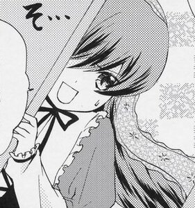 Rating: Safe Score: 0 Tags: 1girl blush fishnets frills greyscale halftone halftone_background image long_hair long_sleeves lying monochrome open_mouth polka_dot solo suiseiseki text_focus User: admin