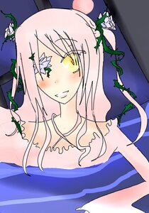 Rating: Safe Score: 0 Tags: 1girl bare_shoulders blush flower hair_ornament image kirakishou leaf long_hair looking_at_viewer pink_hair plant smile solo thorns vines yellow_eyes User: admin