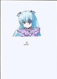 Rating: Safe Score: 0 Tags: 1girl bangs barasuishou blue_hair blush closed_mouth dated dress eyebrows_visible_through_hair frills image long_hair long_sleeves looking_at_viewer ribbon signature simple_background solo striped two_side_up upper_body User: admin