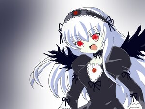 Rating: Safe Score: 0 Tags: 1girl :d black_dress black_ribbon black_wings dress flower frilled_sleeves frills gradient gradient_background hairband image juliet_sleeves lolita_hairband long_hair long_sleeves looking_at_viewer open_mouth puffy_sleeves red_eyes ribbon rose smile solo suigintou upper_body wings User: admin