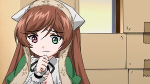 Rating: Safe Score: 0 Tags: 1girl artist_name brown_hair closed_mouth dress green_dress green_eyes head_scarf heterochromia image long_hair long_sleeves looking_at_viewer red_eyes ribbon smile solo suiseiseki User: admin