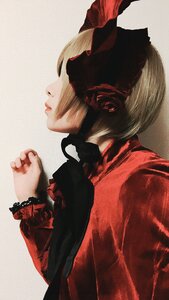 Rating: Safe Score: 0 Tags: 1girl blonde_hair dress lips long_sleeves profile red_dress ribbon shinku solo User: admin