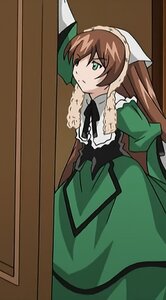 Rating: Safe Score: 0 Tags: 1girl apron brown_hair dress green_dress green_eyes image long_hair long_sleeves solo suiseiseki very_long_hair User: admin