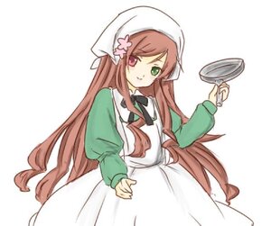 Rating: Safe Score: 0 Tags: 1girl apron brown_hair dress green_dress green_eyes head_scarf heterochromia holding image juliet_sleeves long_hair long_sleeves looking_at_viewer red_eyes simple_background solo suiseiseki very_long_hair watering_can white_background User: admin