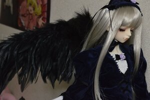 Rating: Safe Score: 0 Tags: 1girl black_dress black_wings closed_eyes doll dress hat juliet_sleeves long_hair long_sleeves profile puffy_sleeves solo suigintou upper_body User: admin