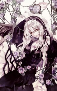 Rating: Safe Score: 0 Tags: 1girl black_rose dress flower hairband image long_hair pink_flower pink_rose purple_flower purple_rose red_eyes rose solo suigintou thorns vines white_rose wings User: admin