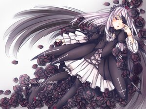 Rating: Safe Score: 0 Tags: 1girl black_legwear black_rose dress flower gothic_lolita hairband image lolita_fashion long_hair long_sleeves petals purple_rose red_eyes red_flower red_rose rose rose_petals solo suigintou thighhighs very_long_hair wings User: admin