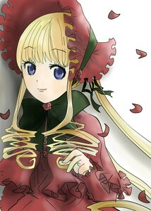 Rating: Safe Score: 0 Tags: 1girl blonde_hair blue_eyes bonnet bow dress flower image jewelry long_hair long_sleeves looking_at_viewer petals red_dress ring rose rose_petals shinku smile solo twintails upper_body User: admin