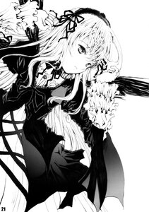 Rating: Safe Score: 0 Tags: 1girl dress greyscale hairband image long_hair long_sleeves looking_at_viewer monochrome ribbon solo suigintou very_long_hair wide_sleeves wings User: admin