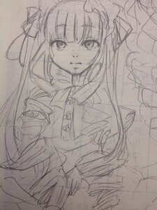 Rating: Safe Score: 0 Tags: 1girl hair_ornament hair_ribbon hat image long_hair monochrome patchouli_knowledge ribbon shinku sketch solo traditional_media User: admin