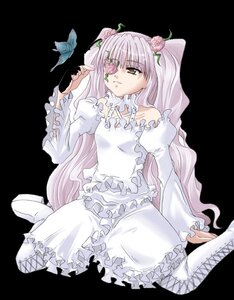 Rating: Safe Score: 0 Tags: 1girl boots bug butterfly dress eyepatch flower frills hair_ornament image insect kirakishou long_hair long_sleeves pink_hair rose sitting solo transparent_background very_long_hair vines yellow_eyes User: admin